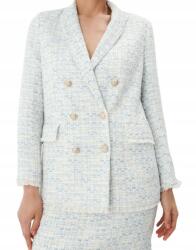 Mohito CC17207 Elegáns Kétsoros Tweed Női Blézer Arany Cérna S