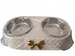  Macskatál szett masnival, fehér (6146)