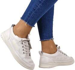 Evento Szürke Bézs Bőr Sportcipő Tornacipő Kényelmes Egészségügyi Talpbetét Bőr (4636 GREY)