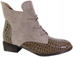 Potocki Női bokacsizma Potocki 25-12498 38- Méret bézs velúr/lakkozott (25-12498)