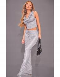 Prettylittlething Ezüst Maxi Szoknya (32) (564894)