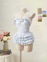 Shein EC15209 Shein Fürdőruha Virágmintás Fodros (38) M