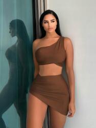 Shein Kétrészes Fürdőruha Barna Aszimmetrikus 38 M__M