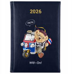 FunnyCase Könyvnaptár 2026 Hop-on! Sötétkék tervező határidőnapló Ajándék Minták (Kalendarz Granatowy HOP-ON!)