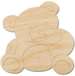 Loveart Mackó fa dekoráció rétegelt lemezből Loveart 10 x10 cm Decoupage dekoráció (LOV-Sklejka)