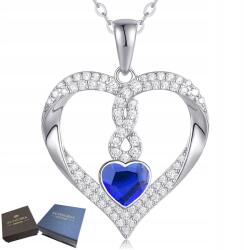 Mennica Świdnicka Nyaklánc Ezüst 925 Szív medállal Cirkóniákkal Nőnapi ajándék