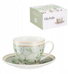Villa Italia 240 ml-es porcelán csésze csészealjjal Noriko Green (GB135)