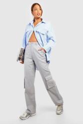 Boohoo EC47113 Boohoo Tall Széles Military Nadrág Magas Derekú Zsebek (26) S