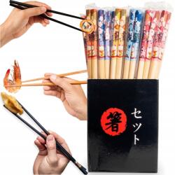 Edo Pár Japán Barna Pálcika Különböző Mintákkal Virágok és Macskák 22, 5cm (K 149)