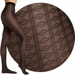 Fiore mintás harisnyanadrág Candy Crush 30den fekete 3-as méret (F6108)