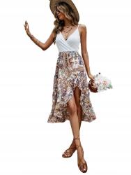 Shein CC36104 Shein Aszimmetrikus Ruha Boríték Nyakkivágással Paisley Minta S