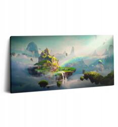 Wallfluent Vászonkép Nappaliba Klasszikus Sci-fi Világ és Repülő szigetek (010030010010000075273)
