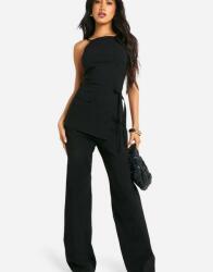 Boohoo Fekete Klasszikus Overál Széles Szárú Cipzáras Boohoo 38