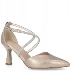Kotyl Esküvői magassarkú cipő csillogó csíkokkal Kotyl 3713 Arany 37 (KOTYL 3713 ZŁOTY VERA (srebrny))