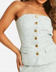 Boohoo Szürke-menta Nyitott Vállú Felső Gombokkal Klasszikus Zsebek Boohoo 40