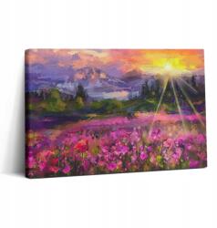 Wallfluent Fotó-Vászonkép Canvas Fa Kerettel A dolgozószobába Rét Napnyugta (010030010150000074645)