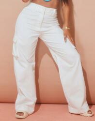 Prettylittlething Nadrág Fehér Klasszikus Egyenes Szárú Zsebek Prettylittlething 42