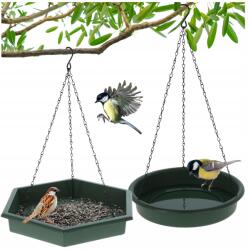 ProGarden Függő Etető Gabona napraforgó dió Itató Madáretető 2in1 (Karmnik dla ptaków poidło wanienka ziarno)