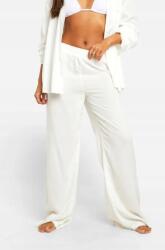 Boohoo Fehér Strand Nadrág Magas Derekú Egyenes Szárú Klasszikus Boohoo 40