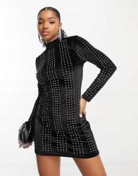 Miss Selfridge Velúr Díszített Ruha (36) (571542)