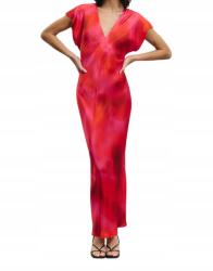 Reserved IC05302 Ruha Maxi Mintás Rövid Ujjú V-nyakú Viszkóz (25) S