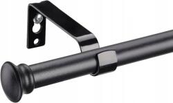 Függönykarnis Fekete Szett 2 Db Kicsi Kis Ablakhoz 122 CM Strapabíró Matt (DEROFIT)