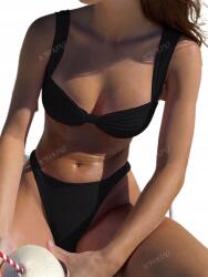 Shein Kétrészes Fürdőruha Fekete Fodros 38 M__M