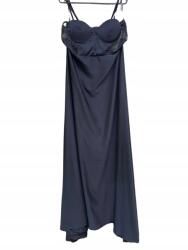 Boohoo CC32202 Boohoo Fekete Vállpántos Maxi Ruha Csipkés Felső 46-OS