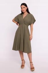 BeWear Elegáns Női Ruha MIDI Bő Szabású Khaki 36 S