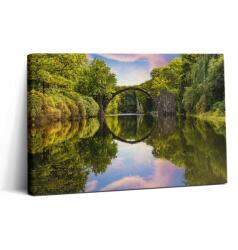 Wallfluent Fotó Vászonkép Canvas Keret Fa Nappali Híd a Kromlau Parkban Németország 30x20 (010030010150000075265)