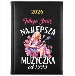 FunnyCase Naptár 2026 A5 Fekete Személyre szabott A Legjobb Zenész *Dátum* (Kalendarz Najlepsza Muzyczka Mot Wz)