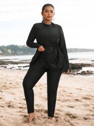 Shein Fekete Casual Leggings Csúszós Elasztikus Anyagból 3XL__3XL