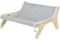  Hammock, macskaágy 12 kg-ig, 47 x 24 x 38 cm, fa/plüss, szürke