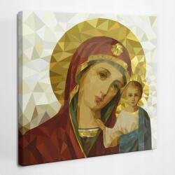  Canvas Nyomtatott Vászonkép Hálószobába Szűz Mária ikon a gyermekkel 30x30 cm (010030010460000074373)