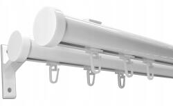 ESTAdeco Apartman Sínes Függönykarnis Alu 28+28 mm Fehér 300 cm biztosítótű (Karnisz II 28+28mm SZYNA ALU + agrafki)