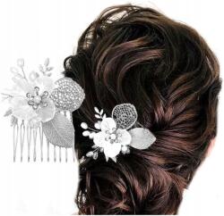  Kis Ezüst Fésű Esküvői Hajdísz Virág (N14)