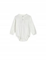 Reserved CC13304 Pamut Fehér Csecsemő Body Hosszú Ujjú Gombokkal 86-OS