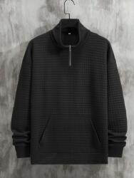 Shein KC93104 Shein Texturált Pulóver Cipzárral M