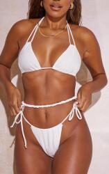 Prettylittlething Fehér Bikini Alsó Tanga Bugyi Megkötős Sima Prettylittlething 32