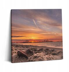Wallfluent Fotó Vászonkép Canvas Stúdió Ajándék Ötlet Naplemente a tengerparton 60x60 (010030010270000276794)