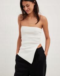 NA-KD Fehér Sima Pánt Nélküli Felső Tubus Aszimmetrikus Kivágás Na-kd S