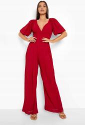 Boohoo XC44309 Boohoo Fodros Overál Mély Nyakkivágással Rövid Ujjú (37) XL