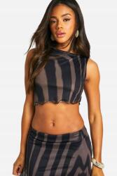 Boohoo LC33312 Boohoo Aszimmetrikus Csíkos Hálós Felső M