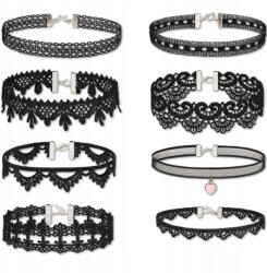 EdiBazzar Fekete Női Nyaklánc szett 9db-os Choker szíj nyaklánc szíj (3055774963706)