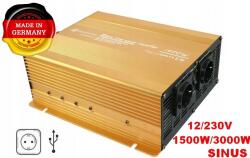  Feszültség Átalakító Tiszta Szinusz 1500 Watt Solartronics 12V/230V Usb Gold