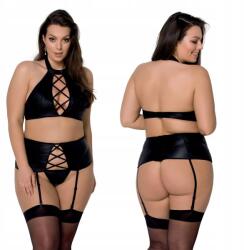 Passion Szett erotikus fehérnemű size plus Nancy Set fekete 4XL/5XL Passion (101059)