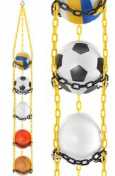 FBSYS Labdatartó Állvány, 5 labdához, sárga-fekete, 173cm + hosszabbító (5905965237018)