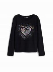 Desigual Fekete Póló Mintával Lány Méret 5-6L 110-116cm Pamut (593457)