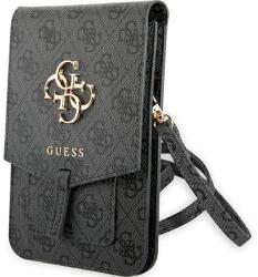 GUESS 4G Big Metal Logo kézitáska, szürke, saffiano, 17.5×11.5cm (GUWBG4GFGR)
