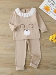 Shein KC01209 Shein Melegítő Szett Pulóver Hímzett Gallérral És Nadrággal 92-ES